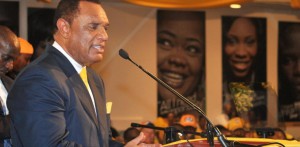 Christie delivering his address at the 2012 PLP Candidates Launch.