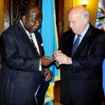 Bahamian Ambassador to DC Elliston Rahming meets with OAS Secratary General Insula in DC