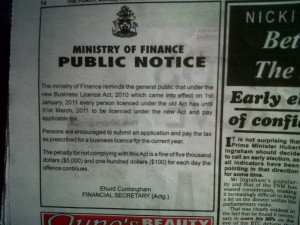 Ad from Finance