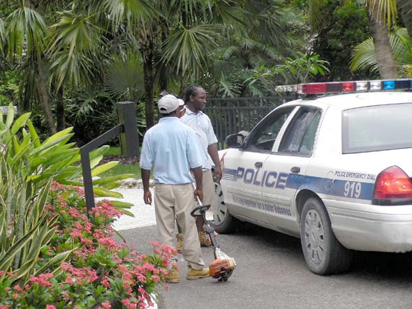Police in Lyford Cay.