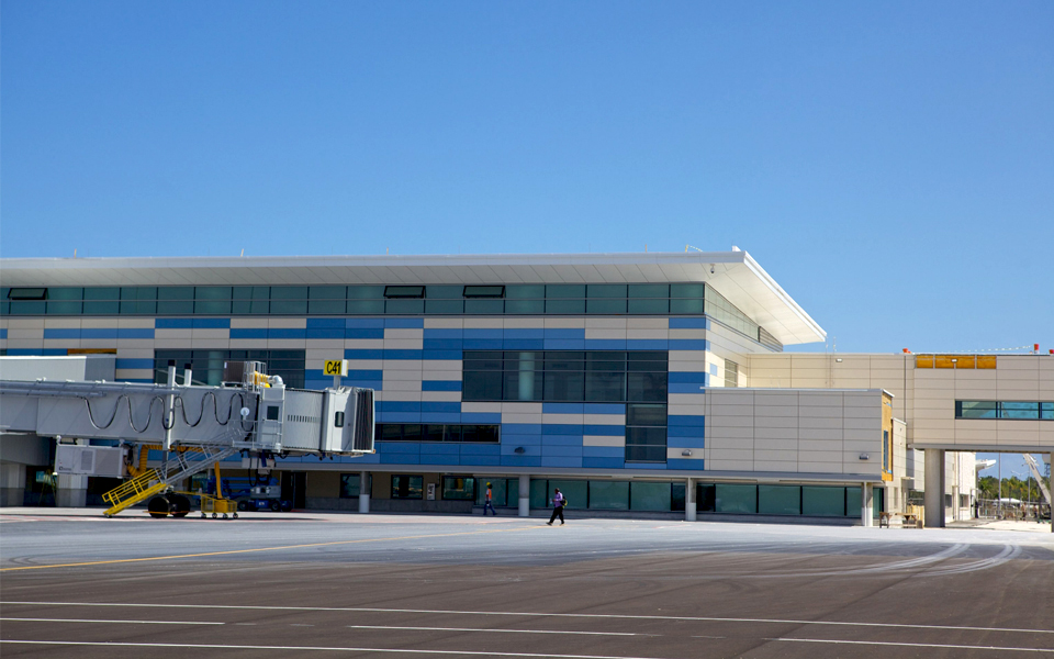 Lynden Pindling terminal building...