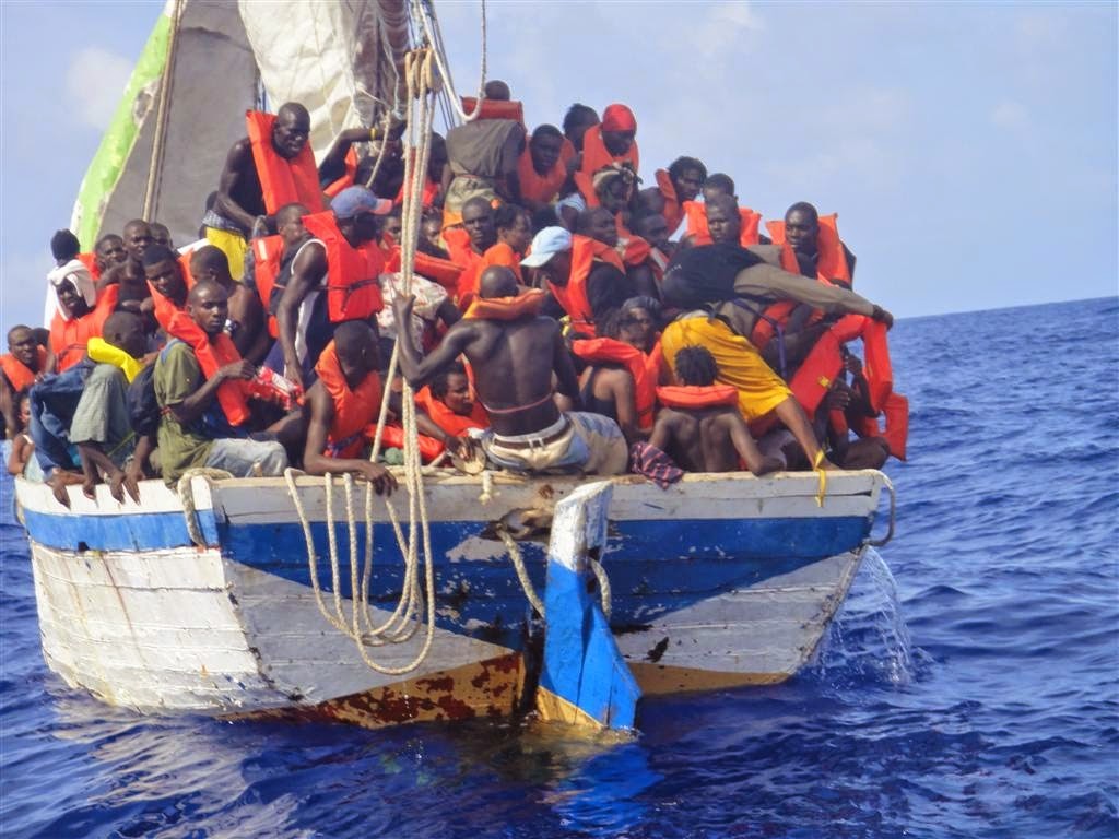 file photo of Haitian Migrants on a sloop...