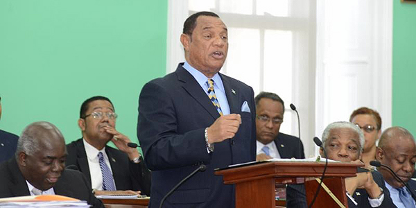 Prime Minister Rt. Hon. Perry Christie delivering this Mid-Year Budget Communication.