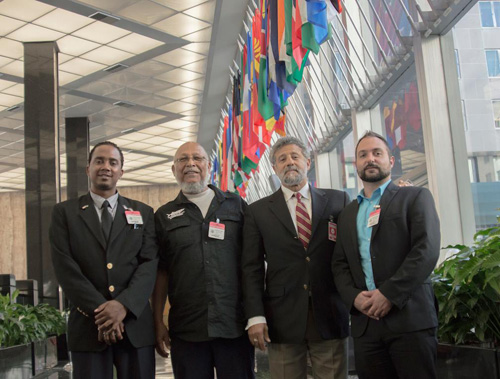 The Group shown here now believe to be supporters of Human Trafficking and illegal migration. Left to right: Louby Georges, Joseph Darville, Fred Smith QC, and Paco Nunez. 