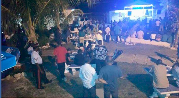 Scores of FNMs outside a DNA meeting on Grand Bahama last night.