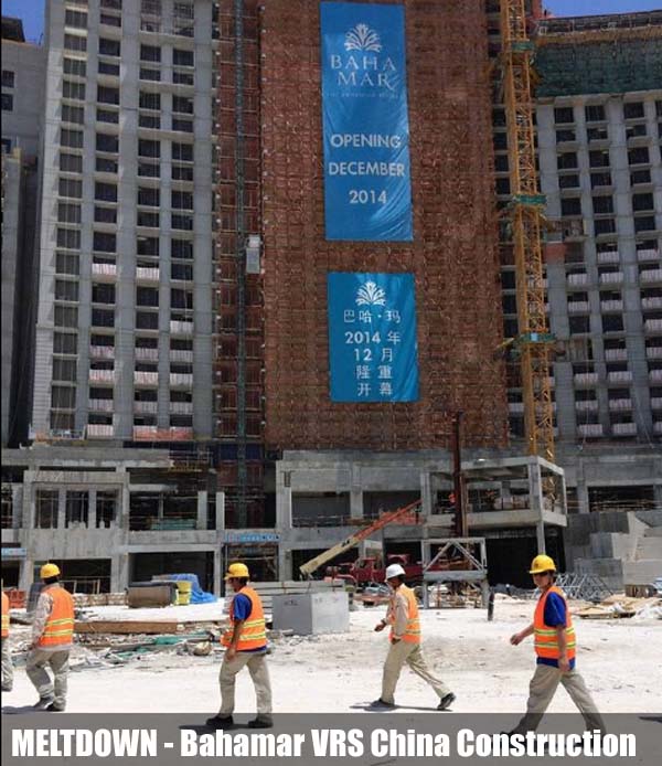 Opening of the new Baha Mar resort on New Providence island in the Bahamas is again delayed. The photo shows construction under way in May. Photo: CRAIG KARMIN/THE WALL STREET JOURNAL 