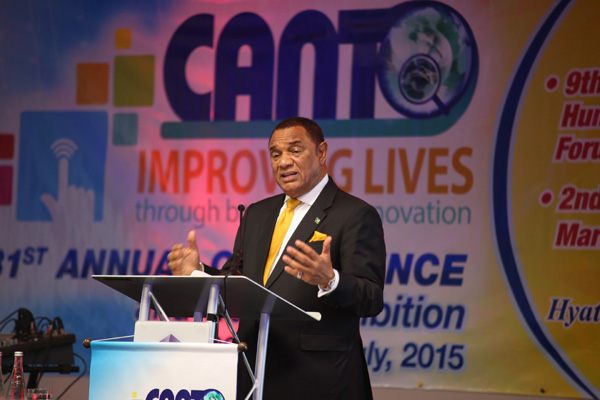 Prime Minister Rt. Hon. Perry G. Christie addressing CANTO.