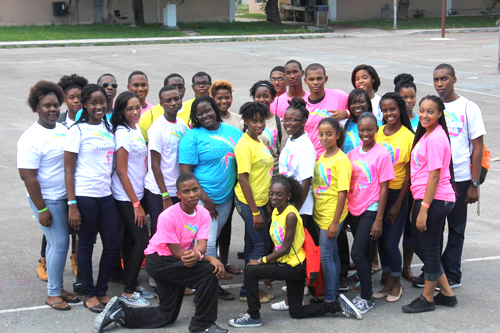 Pictured: Students wear their BTC tee-shirts as they gear up for their first year of college at the College of the Bahamas freshman orientation. 
