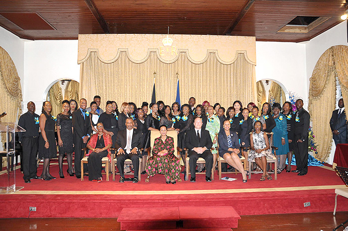 Fifty-two students were certified in the Tourism 360 programme in conjunction with the American Hotel & Lodging Education Institute. The students received awards from Governor General Dame Marguerite Pindling at Government House recently. (Photo/Kemuel Stubbs)