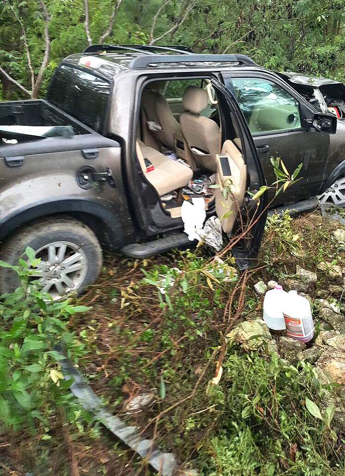 Live shots from that bad accident in Abaco this morning involving politician Fritz Bootle
