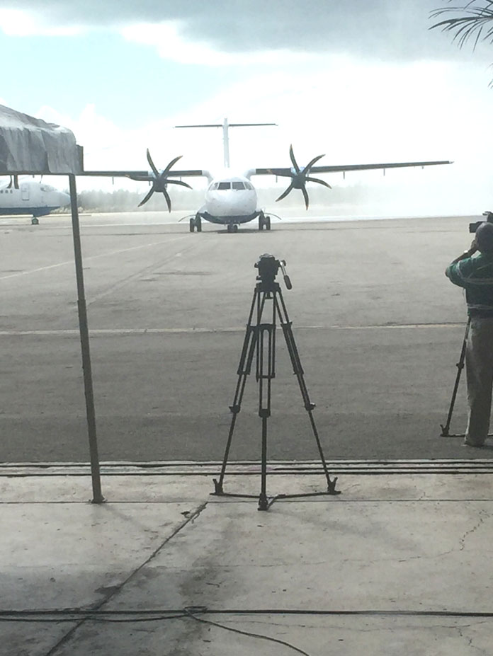 New 70 seater ATR touching down at LPIA this afternoon.