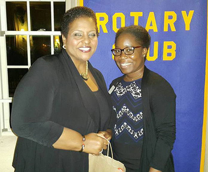 MP for Long Island Loretta Butler-Turner and  Rotarian Guerlancy Pierre 