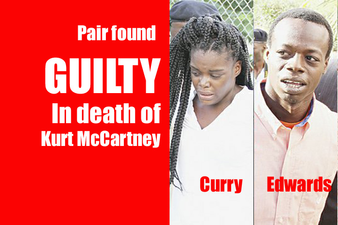 Lyndera Curry and Thorne Edwards found guilty in the murder of businessman Richard Kurt McCartney.