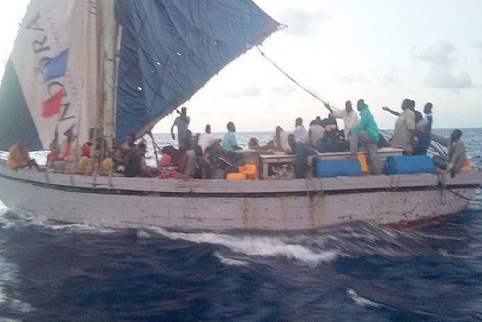 File photo of illegal migrants intercepted in Bahamian waters.