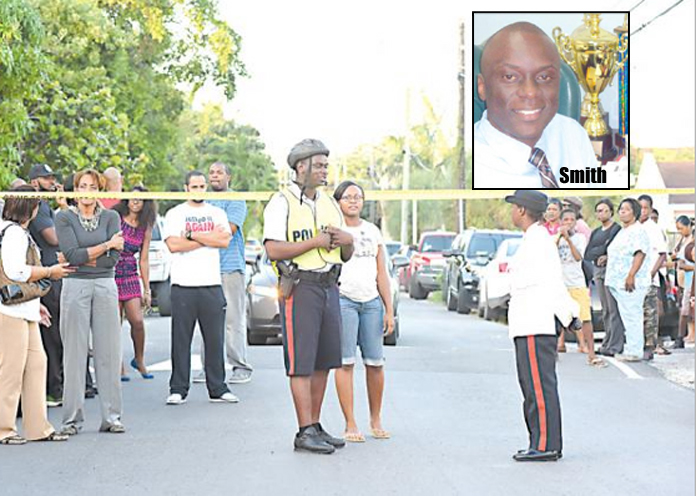 The scene on St. Albans Drive on December 21st, 2015 as police discovered the lifeless body of Devince Smith inside his bloody apartment.