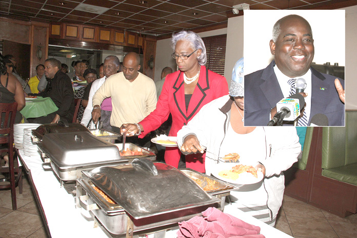 Deputy Prime Minister Hon. Philip Brave Davis celebrate Straw Vendors.