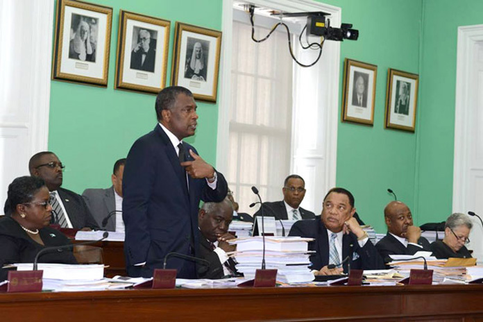 Minister for Foreign Affairs and Immigration Hon. Fred Mitchell addresses Parliament.