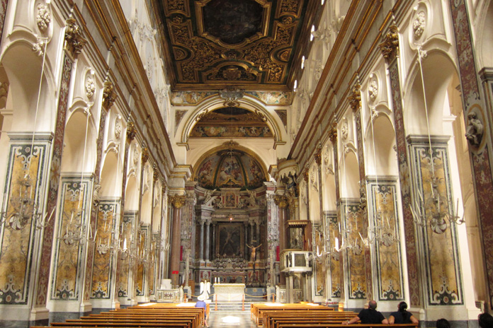 Inside the church in Amalfi.