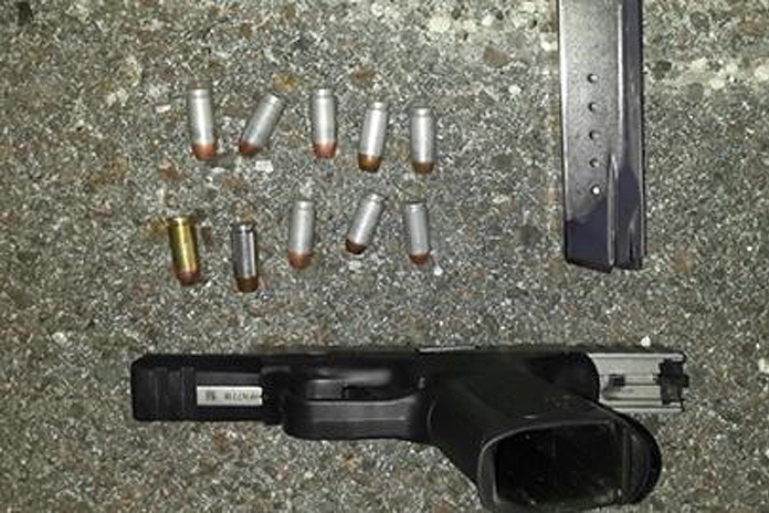 Weapon seized by police following the arrest.