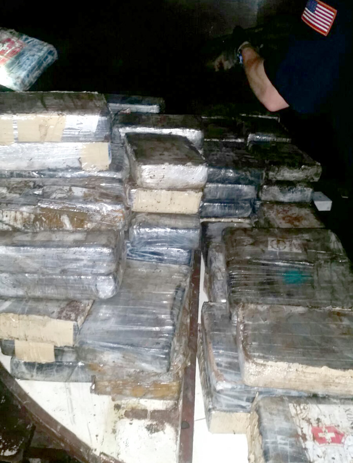 Drugs confiscated from a Haitian freighter this evening...