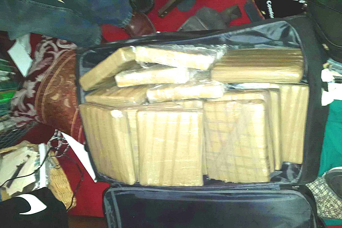 That bag with 90lbs of drugs discovered at a home on Grand Bahama island. 