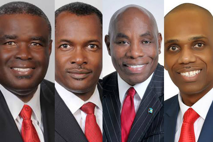 Photos from left to right: Businessman Brensil Rolle, Attorney Desmond Bannister, Rev. Frederick McAlpine and Businessman Gadville McDonald.