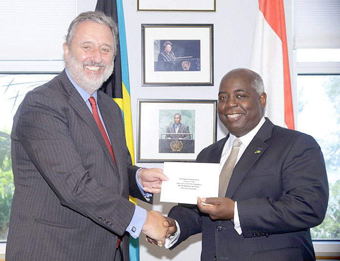 His Excellency Hendrik Jurriaan Schuwer and Deputy Prime Minister Hon. Philip Brave Davis.