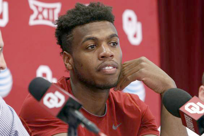 Oklahoma guard Buddy Hield speaks to the media as the men's basketball team practices for it's fifth-ever trip to the NCAA Final FourFinal Four at The Lloyd Noble Center on March 28, 2016 in Norman, Okla. Photo by Steve Sisney, The Oklahoman