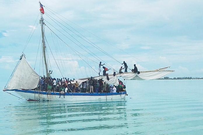 Haitian sloop caught in Andros.