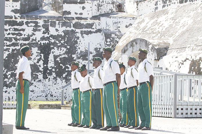 Photos show the Royal Bahamas Defence Force (RBDF) Rangers practicing the re-enactment of historical military drills at Fort Charlotte.