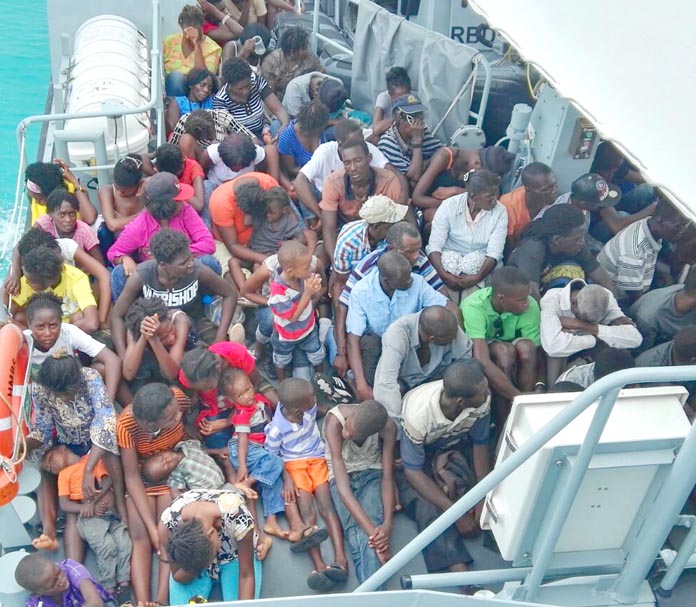 Some 199 Haitian migrants intercepted off Andros.