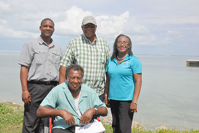 WEST END SNAPPER TOURNAMENT - The 6th Annual West End Snapper Tournament will be held on Saturday in West End. Shown from left, standing are: Jeff Pinder, Ministry of Tourism; Keith Cooper, Committee Member; and Elaine Pinder, Ministry of Tourism.  Seated is Honouree Dencil “Rambler” Grant. (BIS Photo/Vandyke Hepburn)