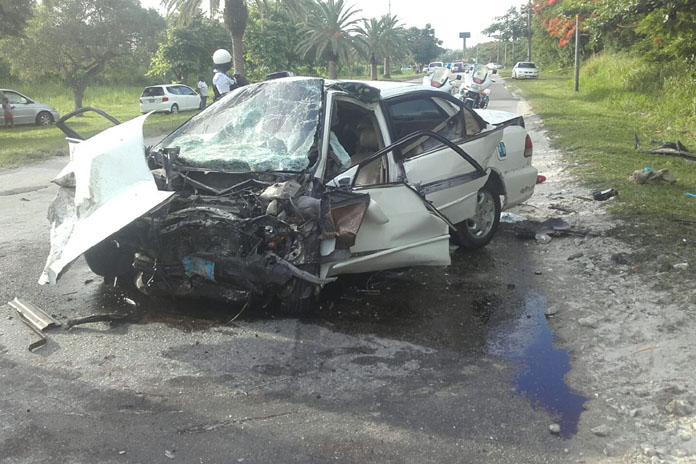 The white honda where its driver walked away unharmed.