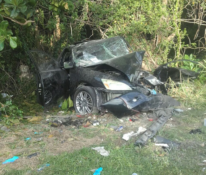 The black honda coupe where the victim died.