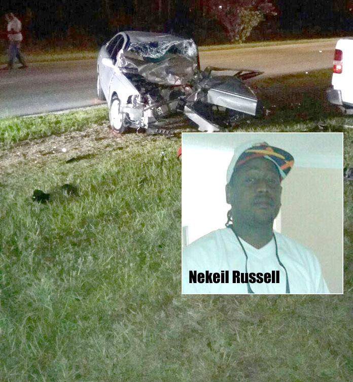 Crash in Grand Bahama. Victim is Nekiel Russell.