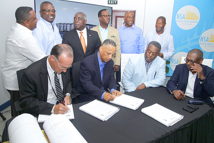 Contract Signing for the Andre Rodgers National Baseball Stadium, July 18, 2016 at the Thomas A. Robinson National Stadium. (BIS Photo/Derek Smith) 