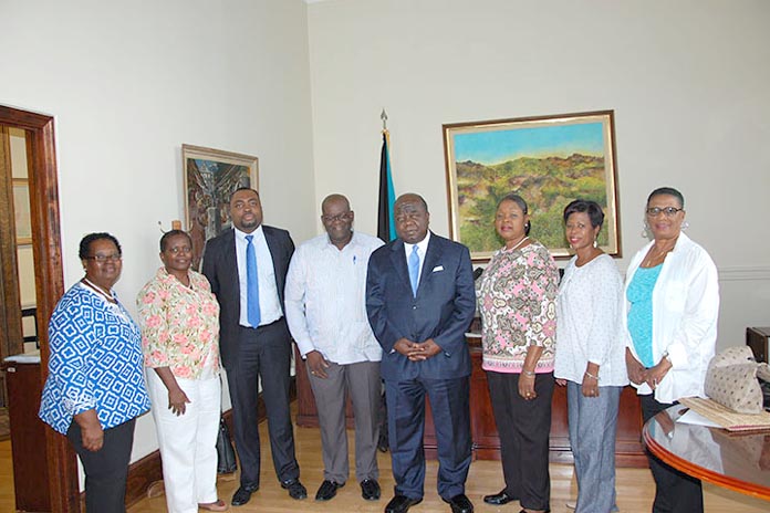 A delegation from the Ministry of Education, Science and Technology are pictured with His Excellency Dr. Elliston Rahming (fourth from right), Bahamas Permanent Representative to the OAS and the United Nations, and Mr. Mikhail Bullard (third from left), Second Secretary, Embassy of The Bahamas. The visiting delegation is comprised of: Deputy Permanent Secretary Janice Knowles, Deputy Director Serethea Clarke, Senior Executive Officer Valerie Gaitor, Scholarships Administrator Reginald Saunders, Assistant Director Michelle Sears, Deputy-Director Dr. Marcellus Taylor (not pictured) and Consultant Agatha Archer.