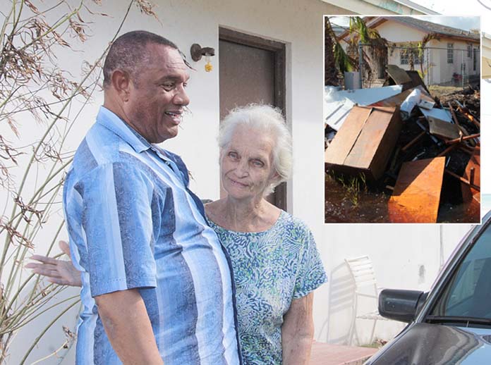 Prime Minister Christie visit residents in Southern New Providence affected in the passage of Hurricane Matthew