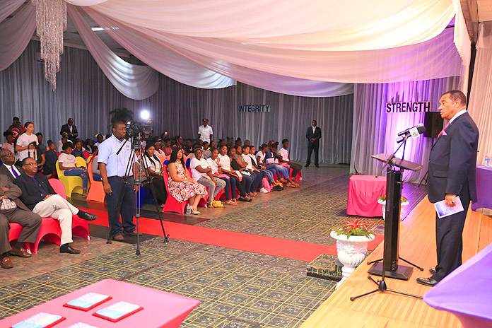 Prime Minister Perry Christie was the keynote speaker at the Sisters for Strength Empowerment Conference, which was held on Saturday, November19, 2016 in Freeport, Grand Bahama. The Prime Minister encouraged over two hundred girls to dare to dream big and to believe in themselves.  (BIS Photo/Lisa Davis)