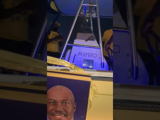 PLP Leader arrives into Inagua to a Massive Motorcade after spending