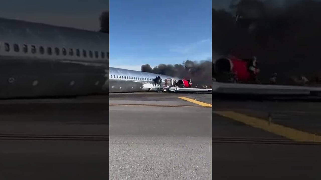 Plane crash landing at Miami International