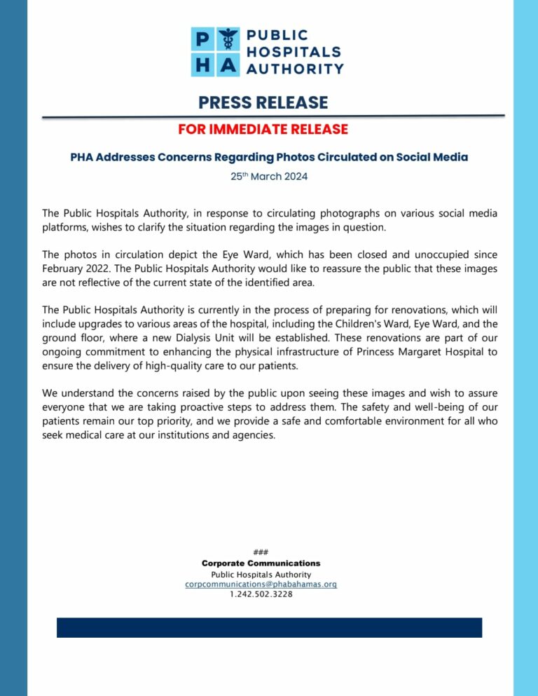 PHA Addresses Concerns Regarding Photos Circulated on Social Media