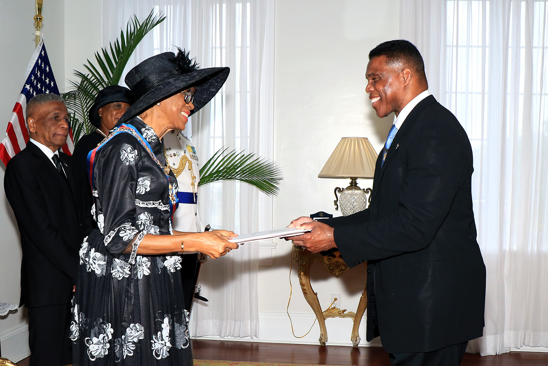 US Ambassador-Designate His Excellency Mr. Herschel Walker presents Letters of Credence to the Governor General