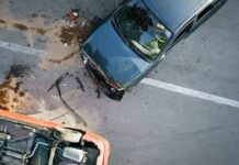 Rollover just south of six-legged roundabout