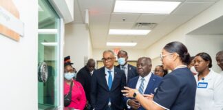 PM Davis welcomed at the new Accident & Emergency Department at PMH