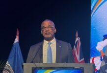 Economic Affairs Minister Senator Hon Jerome Fitzgerald speaks at 41st CANTO